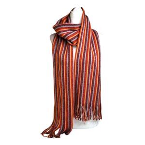 Cejon Striped Colorful Metallic Accents Shades of Orange Red Purple Brown Scarf